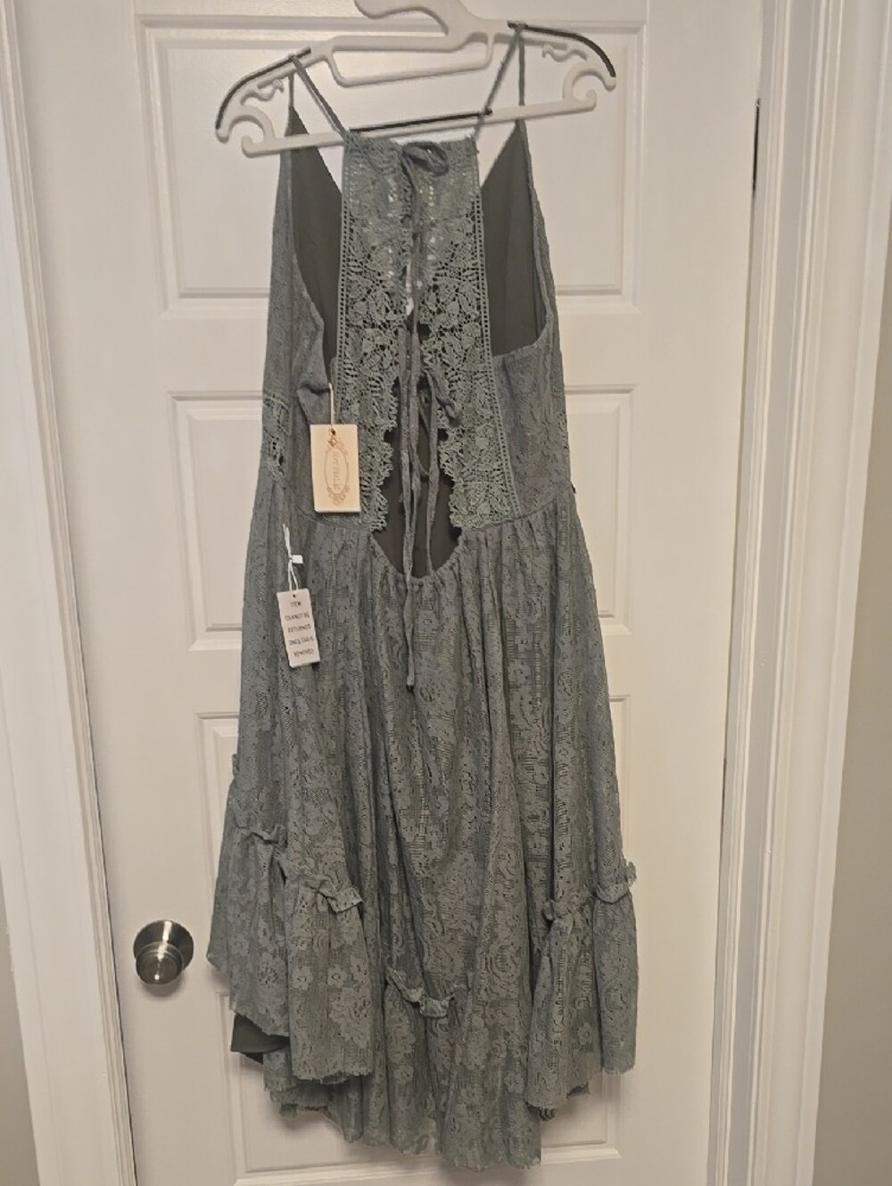 Joyfolie - Marline Dress In Sage ("Neutral Green"), Lace High-Low Dress NWT - Picture 6 of 9